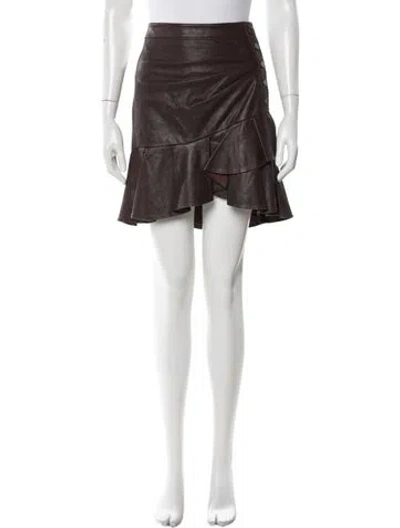 Pre-owned Veronica Beard Lamb Leather Mini Skirt In White