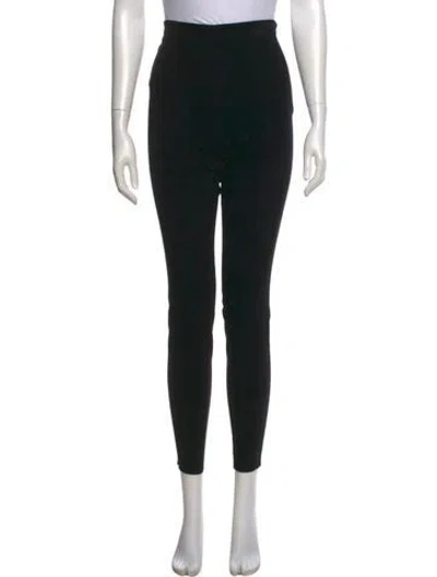 Pre-owned Veronica Beard Lamb Leather Skinny Leg Pants In Black