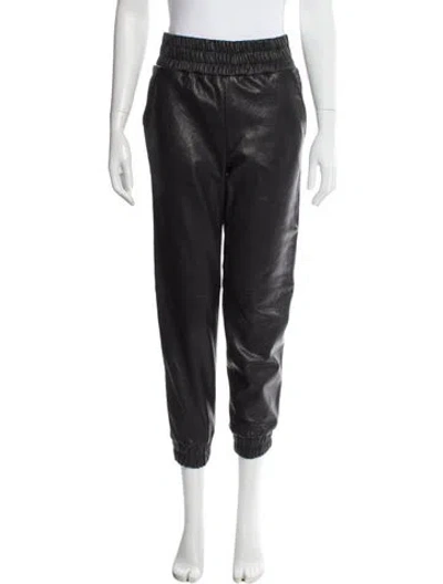 Pre-owned Veronica Beard Lamb Leather Skinny Leg Pants In Black