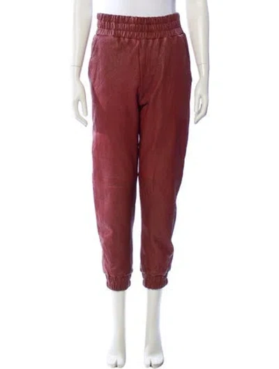 Pre-owned Veronica Beard Lamb Leather Skinny Leg Pants In Red