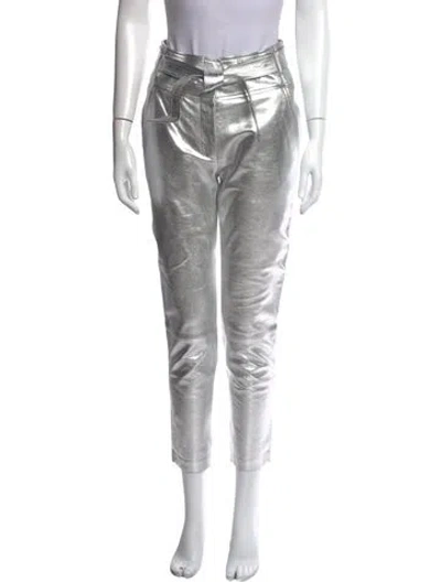 Pre-owned Veronica Beard Lamb Leather Straight Leg Pants