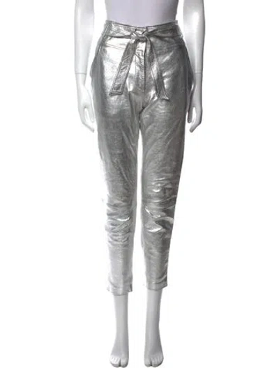Pre-owned Veronica Beard Lamb Leather Straight Leg Pants