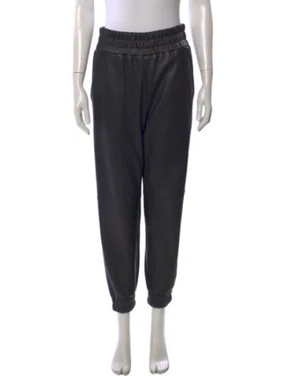 Pre-owned Veronica Beard Lamb Leather Straight Leg Pants In Black