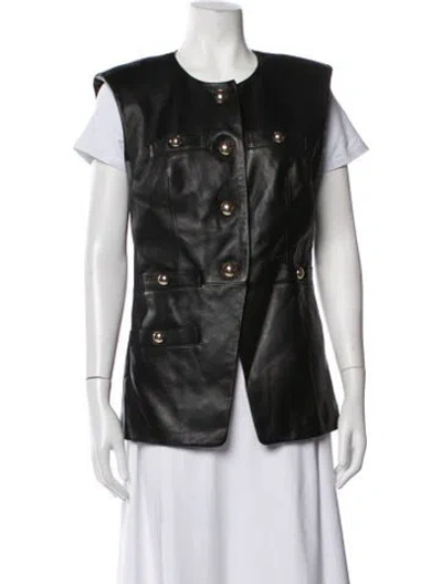 Pre-owned Veronica Beard Lamb Leather Vest W/ Tags In Black