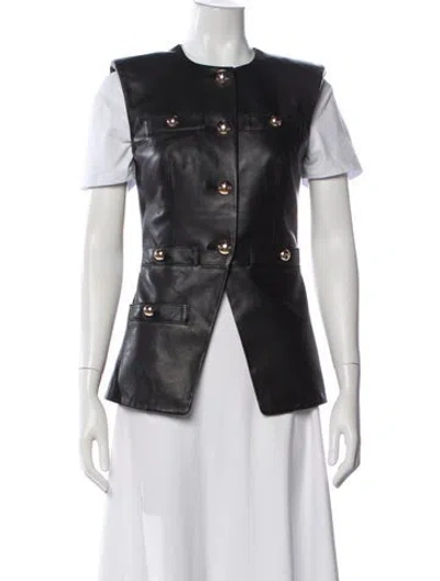 Pre-owned Veronica Beard Lamb Leather Vest In White