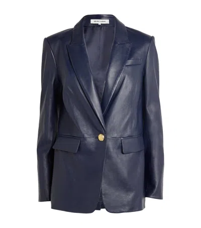 Veronica Beard Lambskin Vega Dickey Blazer In Blue
