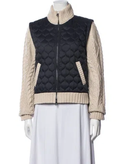 Pre-owned Veronica Beard Lambswool Bomber Jacket In Blue