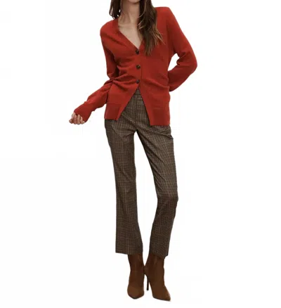 Veronica Beard Lamotte Cashmere Cardigan In Carnelian Red