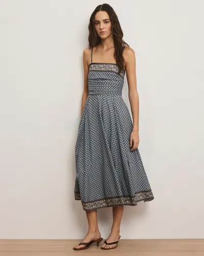 Veronica Beard Lana Scarf-print Midi Dress In Blue