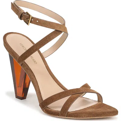 Veronica Beard Lanaya Ankle Strap Pointed Toe Sandal In Brown