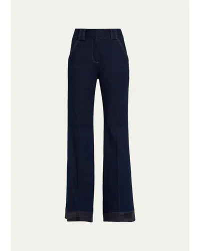 Veronica Beard Lancelor High-rise Wide-leg Jeans In Blue