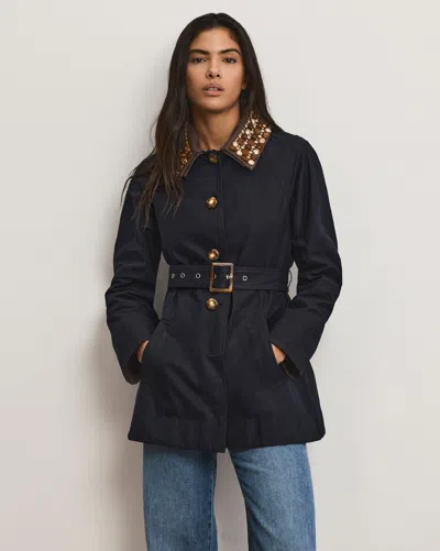 Veronica Beard Langham Belted Dickey Coat In Black