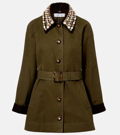 Veronica Beard Langham Embellished Coat In Green