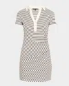 Veronica Beard Lanier Stripe Short-sleeve Polo Dress