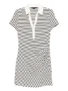 Veronica Beard Lanier Stripe Short-sleeve Polo Dress In Multi