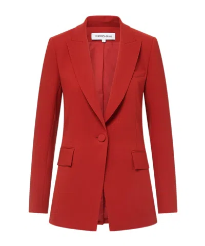Veronica Beard Lapel Suit Jacket In Red
