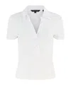 Veronica Beard Kearney Button-down Tee In White In White