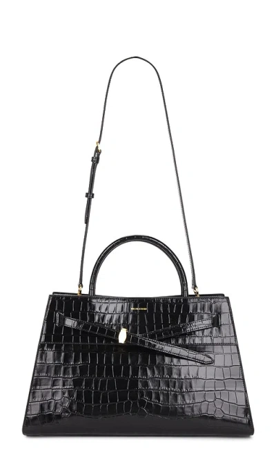 Veronica Beard Large Crocodile Embossed Bag In Black