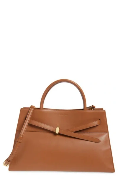 Veronica Beard Large Dash Leather Top Handle Bag In Brown