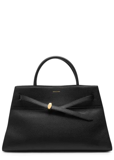 Veronica Beard Large Dash Leather Top Handlebag In Black