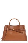 Veronica Beard Large Dash Leather Tote In Burnished Hazelwood