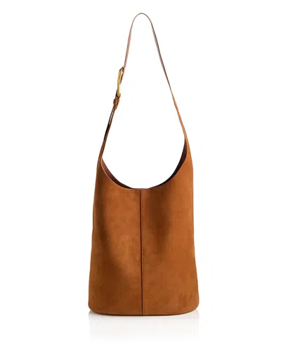 Veronica Beard Large Loop Suede Shoulder Bag In Brown