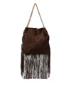 Veronica Beard Suede Fringe Slouch Shoulder Bag Espresso In Brown