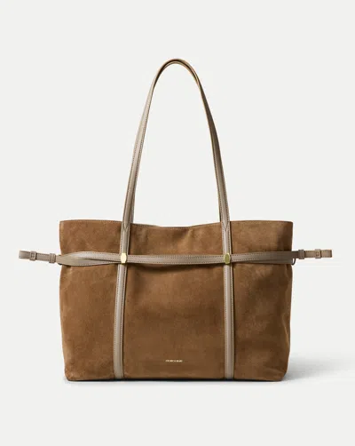 Veronica Beard Lasso Belted Tote Bag In Brown