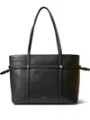 Veronica Beard Lasso Leather Tote Bag In Black
