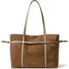 Veronica Beard Suede Lasso Bag In Brown