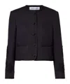 Veronica Beard Latrell Cropped Embroidered Jacket In Black