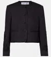 Veronica Beard Latrell Cropped Embroidered Jacket In Blue