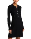 Veronica Beard Lauper Ribbed Button-front A-line Mini Dress In Black