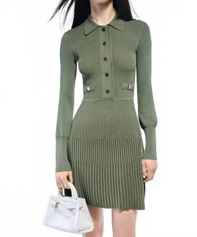 Veronica Beard Lauper Dress In Stone Army In Green