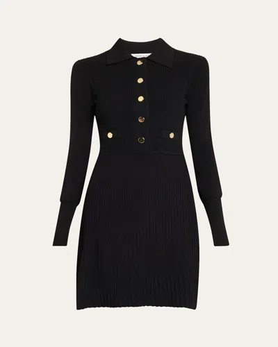VERONICA BEARD LAUPER LONG-SLEEVE RIBBED MINI DRESS