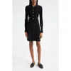 Veronica Beard Lauper Ribbed Button-front A-line Mini Dress