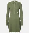 Veronica Beard Lauper Long-sleeve Ribbed Mini Dress In Green