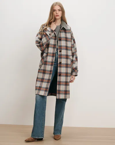 Veronica Beard Laurent Removable-collar Dickey Coat In Heather Grey Multi