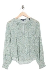 Veronica Beard Layana Floral Long Sleeve Cotton Top In Multi