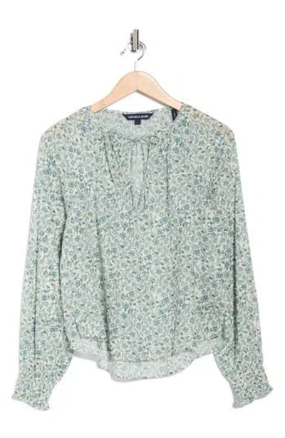 Veronica Beard Layana Floral Long Sleeve Cotton Top In Multi