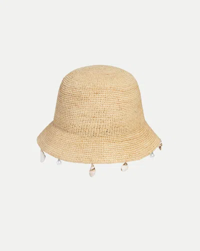 Veronica Beard Le Bop Shell Raffia Hat In Tan