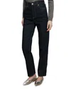Veronica Beard Leah Mid Rise Straight Jeans In Indigo Rinse In Black