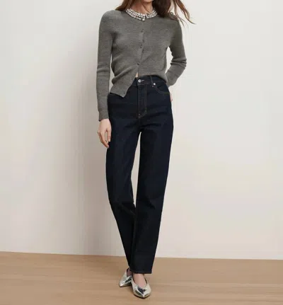 Veronica Beard Leah Mid Rise Straight Leg Jean In Indigo In Blue