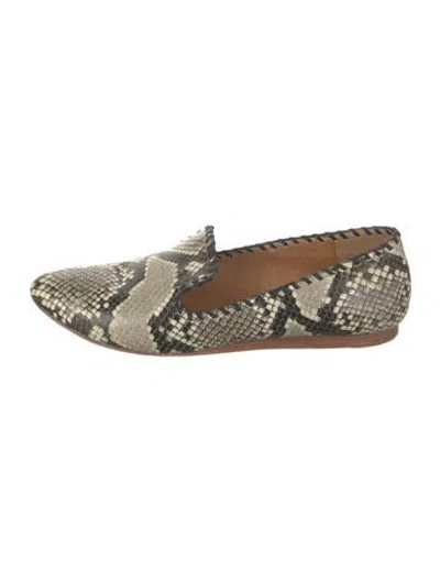 Pre-owned Veronica Beard Leather Animal Print Loafers In Neutrals