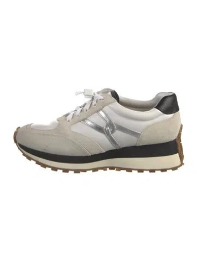 Pre-owned Veronica Beard Leather Athletic Sneakers In Grey