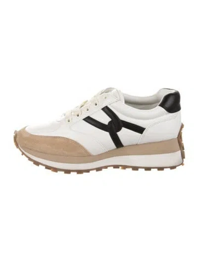 Pre-owned Veronica Beard Leather Athletic Sneakers In Neutral