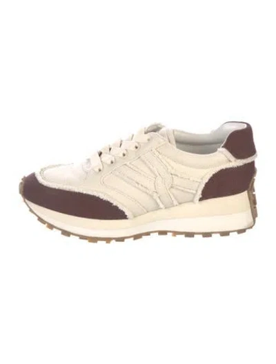 Pre-owned Veronica Beard Leather Athletic Sneakers In Neutrals