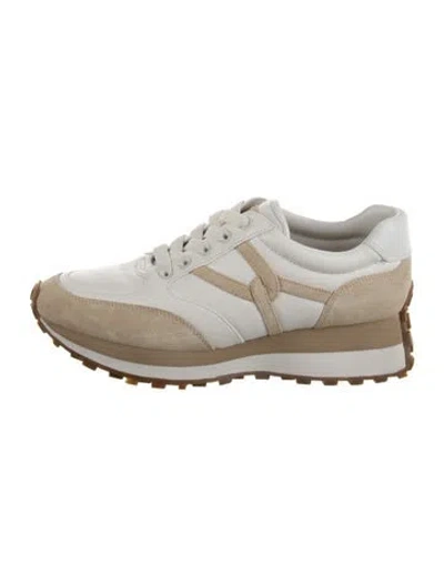Pre-owned Veronica Beard Leather Athletic Sneakers In Neutrals