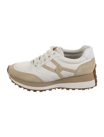 Pre-owned Veronica Beard Leather Athletic Sneakers In Neutrals