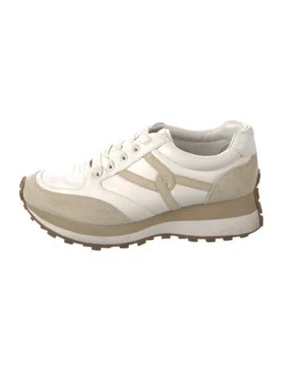 Pre-owned Veronica Beard Leather Athletic Sneakers In Neutrals